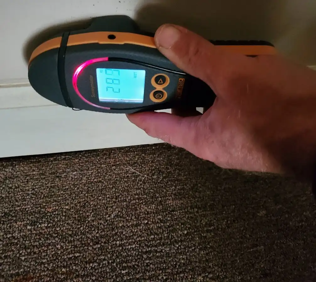 Moisture detection at baseboard during Mold Inspection & Testing in Lincoln